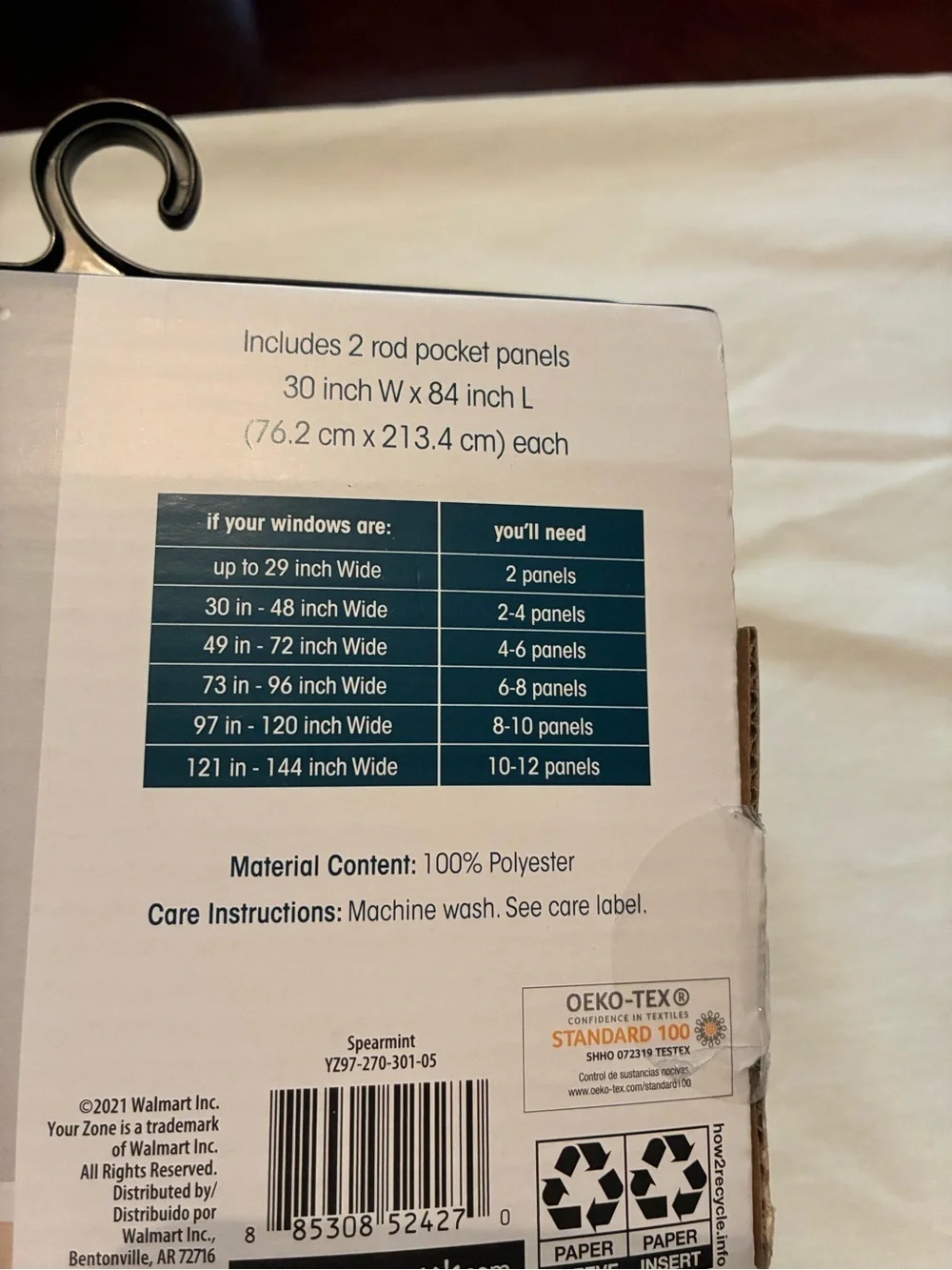 NWT Your Zone Blackout Curtain Panel Pair Spearmint 30
